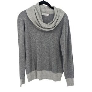 Lochmere Cashmere Sweater Womens Medium Gray Cowl Neck Pullover Lightweight Soft
